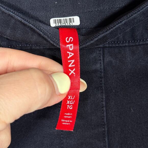 Spanx On the Go Kick Flare Navy Twill Compression Work Trouser XL Crop Pant - Picture 6 of 7